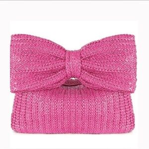 Bow Purse Summer Straw Woven Clutch Bag